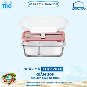 Hộp cơm thủy tinh kèm muỗng đũa LocknLock LLG991CL 930ml