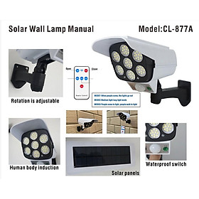 Mua ĐÈN CẢM BIẾN NĂNG LƯỢNG CL-877A HÌNH CAMERA   KÈM REMOTE FULL PHỤ KIỆN SIÊU SÁNG