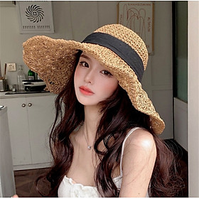 Nón mũ đi biển rộng vành đep gấp gọn cho nữ dona23040403