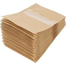 Túi Giấy 50x Đứng Lên Túi đựng Thực Phẩm Khóa Zip Bao Bì W / Window