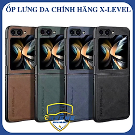 Ốp lưng da dành cho Samsung Galaxy Z Flip5/Z Flip6 hàng chính hãng X-Level cao cấp - Hàng Chính Hãng - Samsung Z Flip 6 - Xanh than