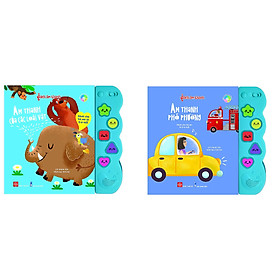Combo 2 cuốn sách kích thích giác quan của bé: Sách âm thanh - Âm thanh của các loài vật + Sách âm thanh - Âm thanh phố phường