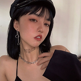 Bông tai xích thả hình tròn hiện đại sexy