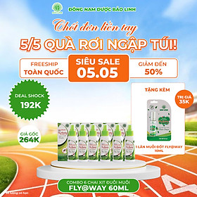 Chai Xịt Xua Đuổi Muỗi Và Côn Trùng Fly@Way Bảo Linh 60ml, 100% Thảo Dược Từ Thiên Nhiên, An Toàn Cho Bé và Cả Gia Đình