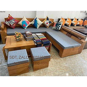 Mua Bàn ghế sofa góc phòng khách gỗ sồi