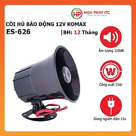 Mua Còi hú báo động Komax 12V ES-626 dùng nguồn 12V 15W còi hú to 110dB