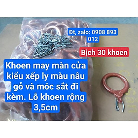 Mua Khoen May Màn Cửa Kiểu Xếp Ly Màu Nâu Gỗ