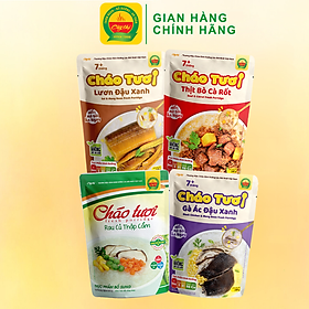 Combo 4 Gói Cháo Tươi Cây Thị Vị: Gà Ác Đậu Xanh, Lươn Đậu Xanh, Thịt Bò, Rau Củ Thập Cẩm