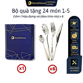 Mua Bộ dụng cụ bàn ăn kèm hộp quà tặng dao thìa nĩa Inox DandiHome cao cấp