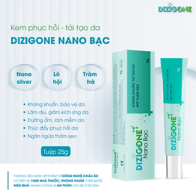Kem DIZIGONE Nano Bạc - Kháng khuẩn, lành thương, tái tạo da, ngăn ngừa sẹo 25g