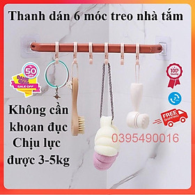 Mua Thanh 6 móc dán tường treo quần áo siêu chắc Móc treo nhà tắm nhà bếp siêu dính không khoan đục thông minh tiện lợi