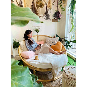Mua Ghế Papasan Đan Mây Lưới Cách Tân Rose  Ghế Mây Tình Yêu  Ghế Bằng Mây  Xưởng Mây Tre ĐAN TRÀ