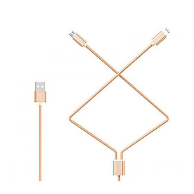 Cáp Sạc Nhanh Dây Dù 2 in 1 Lightning Và Micro USB Hoco X2 1 Mét Cho iPhone - Hàng Chính Hãng
