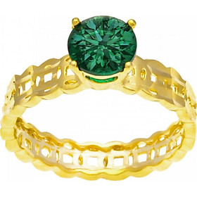 Nhẫn Kim Tiền Đính Viên Đá Màu Kim Tiền Jewelry - Kiểu Dáng Sang Trọng - Không Gỉ Sét, Không Phai Màu