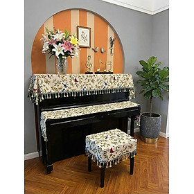 Khăn phủ đàn piano cơ đàn piano điện tử 88 phím phong cách Châu Âu cổ điển sang trọng trang trí noel giáng sinh năm mới- Hàng chính hãng