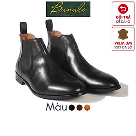 Hình ảnh Giày Bốt Banuli Nam Da Bê Italian H1CS1M0 Chelsea Boots (Da Mềm Dẻo, Đế Siêu nhẹ, Bảo Hành Trọn Đời)