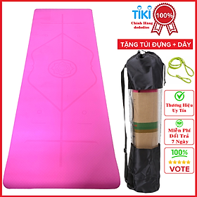 [LOẠI TỐT - ĐỊNH TUYẾN] Thảm tập Yoga định tuyến TPE cao cấp tặng kèm túi đựng - chống trơn trượt thấm hút mồ hôi tốt chính hãng DODODIOS - Dây Buộc Chuyên Dụng Tập Yoga