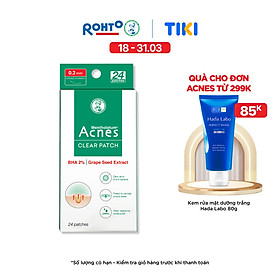 Miếng dán mụn giúp giảm mụn sưng viêm Acnes Clear Patch (24 Miếng)