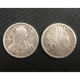 Mua Đồng xu Đầu trọc 20 cent Đông Dương 1939 sưu tầm