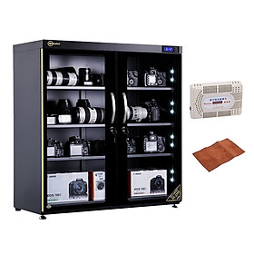Combo Tủ Chống Ẩm Nikatei NC-250S - Gold (235 Lít) + Da Cừu Lau Len ( Da Thật) + Cục Hút Ẩm Di Động - Hàng Nhập Khẩu