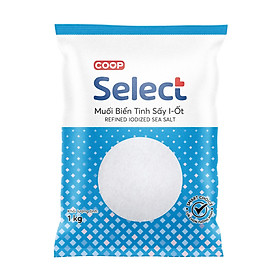 [Chỉ giao HCM] Muối biển tinh sấy iot Co.op Select 1kg - 3341298