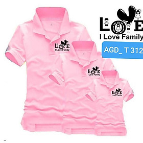 Áo cổ trụ gia đình LOVE _ AGD 312