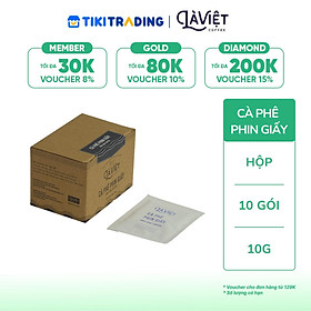 Hộp 10 gói Cà Phê Phin Giấy Là Việt 100% Arabica (10g/gói)