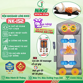 Nệm (Máy) Massage Toàn Thân Nikio NK-152 - Dòng Cao Cấp Có Gối Matxa Cổ Vai Gáy, Mát Xa Đa Năng Với Công Nghệ Xoa Bóp Con Lăn, Rung Và Túi Khí Nâng Đỡ Kéo Giãn Cột Sống - Mát Xa Thư giãn, Giảm Stress, Giảm Đau Mỏi Cổ, Lưng, Mông, Chân