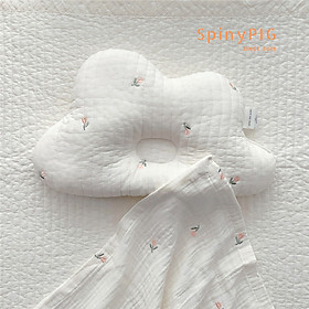 Gối cho bé sơ sinh chống bẹp đầu 0-1 tuổi định hình đầu vải cotton cao cấp xinh xắn và mềm mại