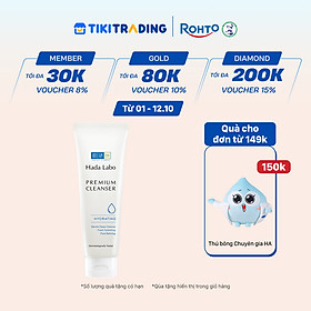 Sữa rửa mặt Hada Labo dưỡng ẩm cao cấp Premium Cleanser Hydrating 100g