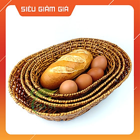 Mua Khay Oval Nhựa Mây Đan Đựng Bánh Mỳ &  Đa Năng Đựng Các Vật Dụng Gia Đình Tiện Lợi  Gọn Nhẹ