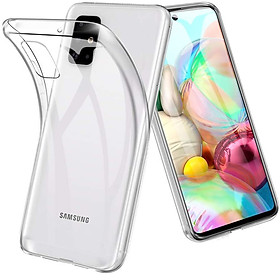 Ốp lưng dẻo silicon cho Samsung Galaxy A71 hiệu Ultra Thin (siêu mỏng 0.6mm, chống trầy, chống bụi) - Hàng nhập khẩu