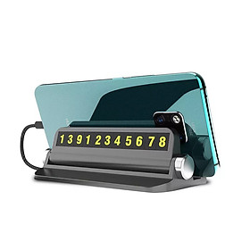 Bảng Số Điện Thoại Ô Tô, thẻ ghi số điện thoại gắn Taplo Xe hơi, ô tô Y6962 kèm khe đặt Điện thoại (màu Đen)