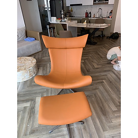 Mua Ghế thư giãn đọc sách kèm ghế đôn gác chân bọc da cao cấp sang trọng - Sofa lười  Ghế thư giãn decor phòng khách đẹp