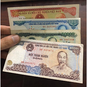 Mua Combo 4 tờ tiền Việt Nam 1987 - 1994  tặng kèm bao nilong bảo quản