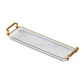Nordic Serving Tray Decorative Tray with Handles Dessert Tray Multifunction Food Snack Tray Vanity Tray for Toilet Living Room Home Bathroom