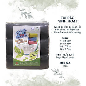 Mua Túi đựng rác sinh hoạt 44x55cm  55x65cm  64x78cm  78x92cm cao cấp thân thiện môi trường (2-3 cuộn đen  1kg)