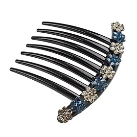 Rhinestones Hair Comb Clip Updo  Bridal Hair Styling Tool Blue