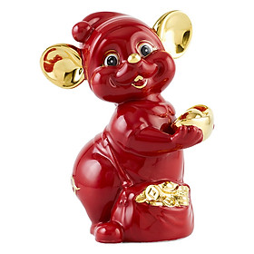 Chuột Quý Trang Trí Vàng 24K Gốm Sứ Minh Long