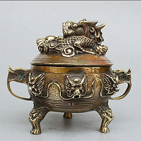 Mua Lư trầm rồng chầu ngọc bằng đồng thau dùng để xông trầm hương đồ thờ phụng cao cấp Tâm Thành Phát