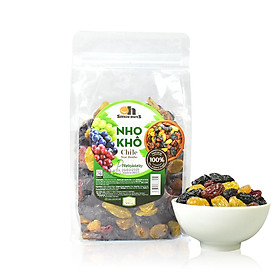 Nho Khô Mix Không Hạt Smile Nuts Túi 500g - Nhập khẩu từ Chile (nho khô hỗn hợp gồm nho đen, nho đỏ và nho vàng)