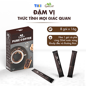 Pure Coffee Goce - Cafe Đen hòa tan 2 trong 1 - 128g (8 gói x 16g)