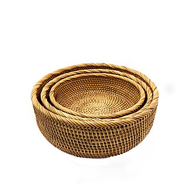 Mua Giỏ mây guột tròn đựng đồ  decor  vật dụng nhỏ (nhiều Size)