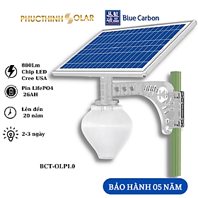 Đèn Sân Vườn Năng Lượng Mặt Trời 15W Blue Carbon BCT-OLP1.0 Đèn LED Cảm Biến Ánh Sáng, Chống Nước IP66 | Phúc Thịnh Solar