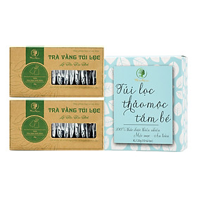 Combo Trà Lợi Sữa Cho Mẹ Và Thảo Dược Tắm Bé Trị Rôm Sảy Wonmom