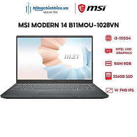 Mua Laptop MSI Modern 14 B11MOU-1028VN (i3-1115G4 | 8GB | 256GB | Intel UHD Graphics | 14  FHD | Win 11) Hàng chính hãng