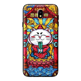 Ốp in cho Samsung Galaxy J7 Plus  Mèo May Mắn Trắng - Hàng chính hãng