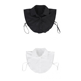 2 Pieces Detachable Cotton Collar for Women Half Shirt Collar for