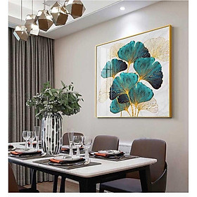 Mua Xả tranh tráng gương phòng khách  phòng ăn - lá rẻ quạt vuông siêu đẹp có nhiều size
