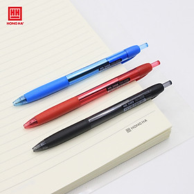 Bút Semi-gel Hồng Hà dạng bấm đầu ngòi 0.5mm cho nét viết êm, trơn - 2469